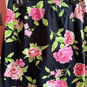 Dress Barn Floral Black Skirt